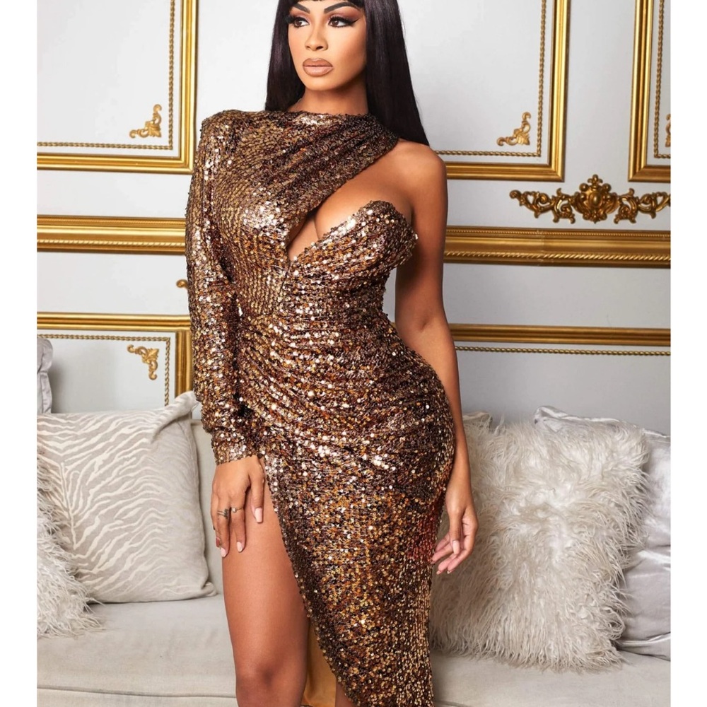 Gold Sequins Dress